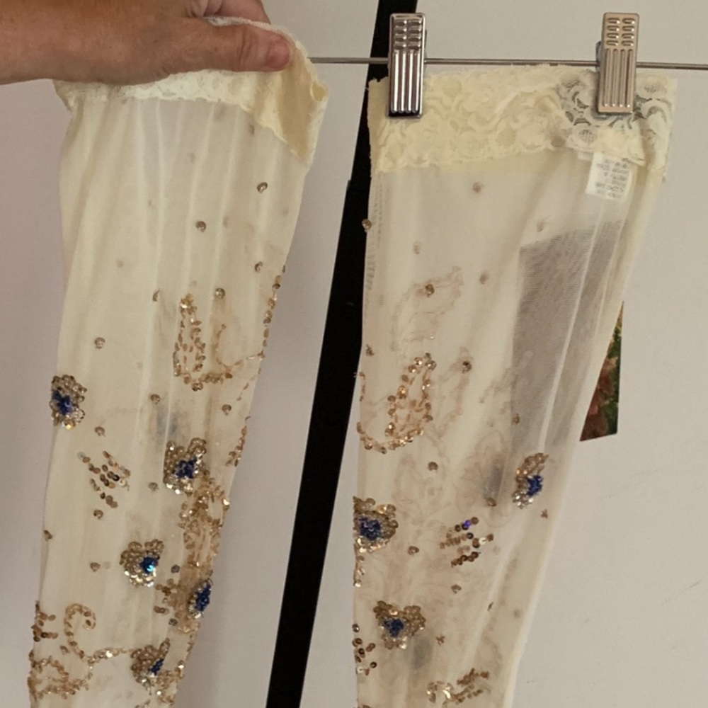 Ivory beaded stockings